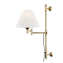 Hudson Valley Lighting Classic No.1 Single Light 29" Tall Swing Arm Plug-In Wall Lamp Aged Brass