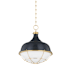 Hudson Valley Lighting Holkham 11" Wide Pendant Aged Brass / Darkest Blue