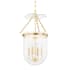 Hudson Valley Lighting Rousham 4 Light 16" Wide Bell Jar Pendant Aged Brass