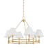 Hudson Valley Lighting Howard 6 Light 33" Wide Chandelier with Silk Shades Aged Brass