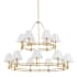 Hudson Valley Lighting Howard 15 Light 50" Wide Chandelier with Silk Shades Aged Brass