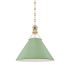Hudson Valley Lighting Painted No. 2 16" Wide Pendant Aged Brass / Leaf Green