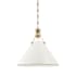 Hudson Valley Lighting Painted No.2 Single Light 16" Wide Pendant Aged Brass