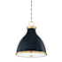 Hudson Valley Lighting Painted No. 3 2 Light 16" Wide Pendant Aged Brass / Darkest Blue
