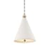 Hudson Valley Lighting Plaster No.1 Single Light 15" Wide Pendant Aged Brass