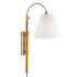 Hudson Valley Lighting Curves No.1 Single Light 30" Tall Gooseneck Plug-In Wall Lamp Aged Brass