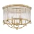 Hudson Valley Lighting Glass No.1 4 Light 19" Wide Flush Mount Ceiling Fixture with Clear Crystal Shade Aged Brass