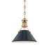 Hudson Valley Lighting Painted No.2 Single Light 10" Wide Mini Pendant Aged Brass