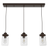 Hunter Devon Park 3 Light 5" Wide LED Linear Pendant Onyx Bengal