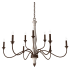 Hunter Teren 9 Light 40" Wide Taper Candle Chandelier Distressed White / Textured Rust