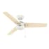 Hunter Cassius 44" 3 Blade Indoor / Outdoor Ceiling Fan with Pull Chain Included Fresh White