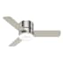 Hunter Minimus 44" 3 Blade Indoor Hugger Ceiling Fan with Remote Control and LED Light Kit Included Brushed Nickel