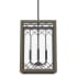 Hunter Chevron 4 Light 14" Wide Taper Candle Multi Light Pendant with Clear Glass Shade Rustic Iron