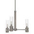 Hunter River Mill 3 Light 21" Wide Chandelier with Clear Seeded Glass Shades Brushed Nickel