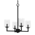 Hunter Kerrison 4 Light 21" Wide Candle Style Chandelier with Shades Natural Iron