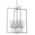 Hunter Kerrison 4 Light 15" Wide Pillar Candle Multi Light Pendant with Clear Seeded Glass Shade Brushed Nickel