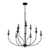 Hunter Southcrest 9 Light 36" Wide Taper Candle Style Chandelier Flat Matte Black