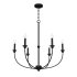 Hunter Southcrest 6 Light 30" Wide Taper Candle Style Chandelier Flat Matte Black