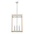 Hunter Squire Manor 4 Light 19" Wide Taper Candle Multi Light Pendant Brushed Nickel