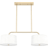 Hunter Cottage Hill 4 Light 37" Wide Linear Chandelier with Fabric and Cased White Glass Shades Alturas Gold