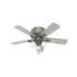Hunter Crestfield 42" 5 Blade Hugger Indoor Ceiling Fan with Blades and LED Light Kit Matte Silver