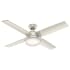 Hunter Dempsey 52" 4 Blade LED Outdoor Ceiling Fan with Light Kit and Remote Control Included Matte Nickel