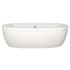 Hydrosystems Casey 60" Free Standing Acrylic Soaking Tub with Center Drain, Drain Assembly, and Overflow White