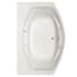 Hydrosystems Jessica 60" Three Wall Alcove Acrylic Air Tub with Center Drain, Drain Assembly, and Overflow White