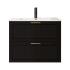 ICO Bath Rhythm 32" Single Wall Mounted Vanity Cabinet - Less Vanity Top Matte Black
