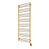 ICO Bath Tuzio Sorano 23-1/2" W x 64" H Hydronic Steel Towel Warmer - Valve Set and Installation Kit Not Included Brushed Gold Dark