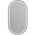 ICO Bath Kiara 20" W x 36" H Modern Oval Aluminum Framed Bathroom Wall Mirror with LED Lighting Matte Black
