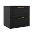 ICO Bath Rhythm 24" Wide Vanity Set with Cabinet, Stone Composite Vanity Cabinet Top, and Handle Pull - Less Sink Matte Black