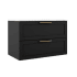 ICO Bath Rhythm 36" Wide Single Basin Vanity Set with Cabinet, Stone Composite Vanity Sink Top, Frameless Mirror, Modern Legs, and Handle Pull Matte Black