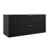 ICO Bath Rhythm 48" Wide Vanity Set with Cabinet, Stone Composite Vanity Cabinet Top, and Frameless Mirror - Less Sink Matte Black