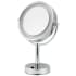 ICO Bath Volkano 10-7/8" W x 16" H Modern Circular Framed Bathroom Mirror with LED Lighting Chrome
