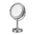 ICO Bath Volkano 10-7/8" W x 16" H Modern Circular Framed Bathroom Mirror with LED Lighting Brushed Nickel