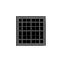 Infinity Drain 4" x 4" Center Drain with Squares Pattern Decorative Plate and 2" Throat for QD 4 Gunmetal