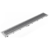 Infinity Drain 36" Complete Universal Infinity Drain Linear Drain Kit with PVC Channel and Square Pattern Grate Satin Stainless