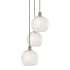 Innovations Lighting White Mouchette 3 Light 17" Wide Suspension Multi Light Pendant Antique Brass