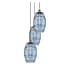 Innovations Lighting Vaz 3 Light 15" Wide Multi Light Pendant Antique Brass / Blue