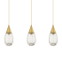 Innovations Lighting Malone 3 Light 38" Wide Linear Pendant Brushed Brass / Clear
