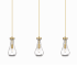 Innovations Lighting Owego 3 Light 37" Wide Linear Pendant Brushed Brass / Clear