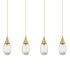 Innovations Lighting Malone 4 Light 50" Wide Linear Pendant Brushed Brass / Clear