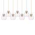Innovations Lighting Newton Sphere 7 Light 52" Wide Linear Pendant Brushed Brass / Clear