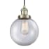 Innovations Lighting Beacon Single Light 8" Wide Mini Pendant with Adjustable Cord Antique Brass / Clear