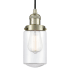 Innovations Lighting Dover 5" Wide Mini Cord Hung Pendant Antique Brass / Clear
