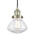 Innovations Lighting Olean 7" Wide Mini Cord Hung Pendant Antique Brass / Clear