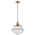 Innovations Lighting Large Oxford 12" Wide Single Pendant - Cord Suspension Antique Copper / Clear