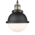 Innovations Lighting Hampden 8" Wide Mini Pendant with Shade Black Antique Brass / Matte White