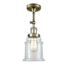Innovations Lighting Canton Single Light 6" Wide Convertible Semi-Flush Ceiling Fixture Antique Brass / Clear
